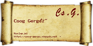 Csog Gergő névjegykártya